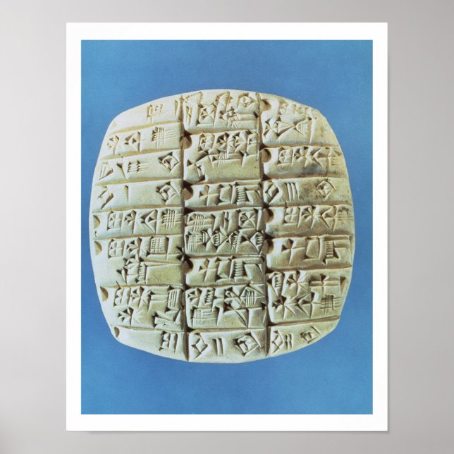 Accounts Table with cuneiform script, c.2400 BC (t Poster (Front)
