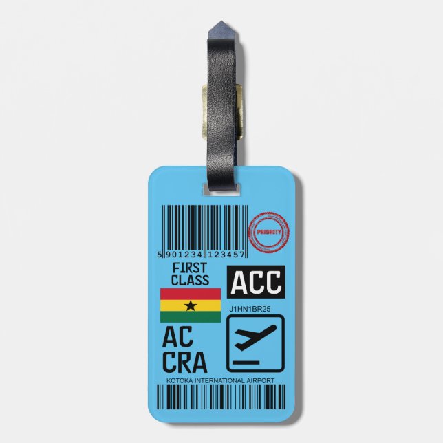 Accra airport travel tag (Back Vertical)