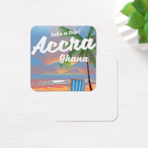 Accra Ghana beach travel poster