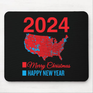 Accurate Election Map Merry Christmas Happy New Ye Mouse Pad