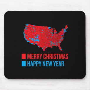 Accurate Election Map Merry Christmas Happy New Ye Mouse Pad