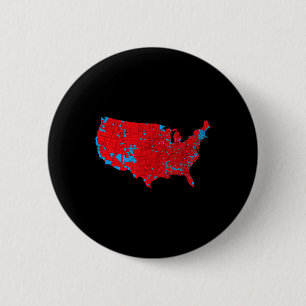 Accurate Map Of 2024 Election Results 1  6 Cm Round Badge