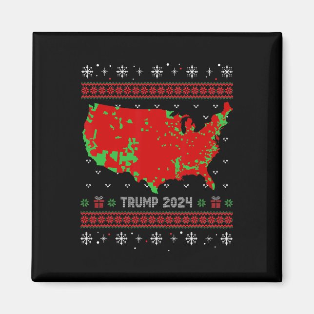 Accurate Map Of 2024 Election Results Ugly Sweater Magnet (Front)