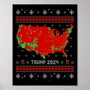Accurate Map Of 2024 Election Results Ugly Sweater Poster