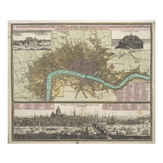 ACCURATE SURVEY AND LAYOUT OF LONDON PHOTO PRINT