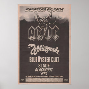 ACDC, Whitesnake, Blue Öyster Cult, Slade Poster