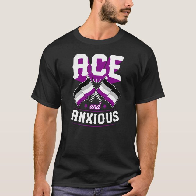 Ace And Anxious Cute  Asexual Pride Flag Ace Aesth T-Shirt (Front)