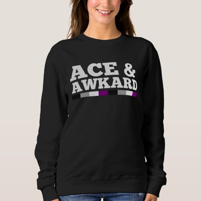 Ace and Awkward Asexual Pride Flag Minimalist Styl Sweatshirt (Front)