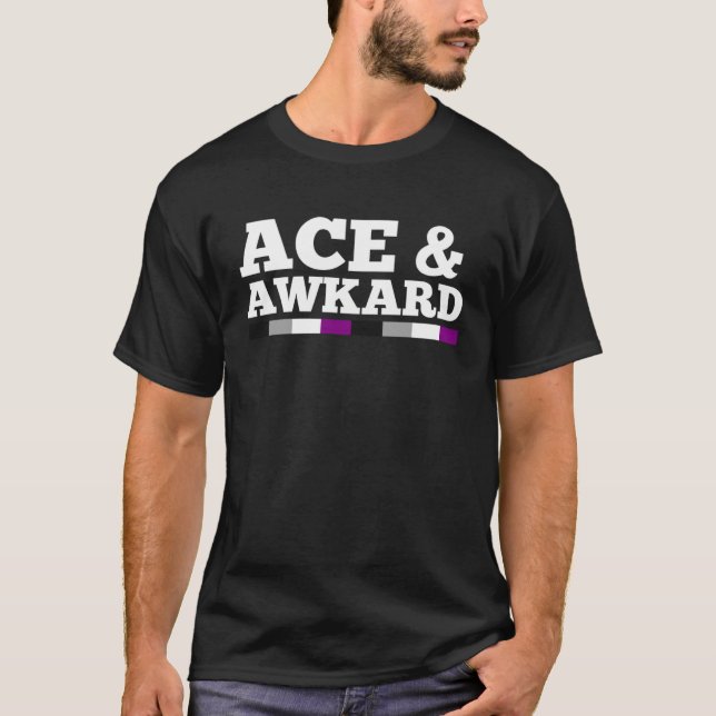 Ace and Awkward Asexual Pride Flag Minimalist Styl T-Shirt (Front)