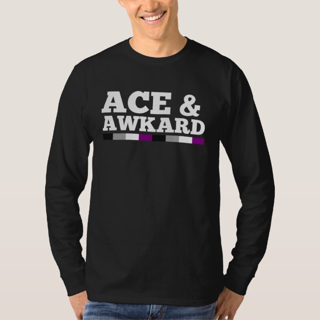 Ace and Awkward Asexual Pride Flag Minimalist Styl T-Shirt (Front)