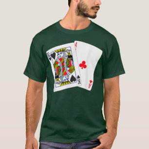 Ace And Clubs King Inverted Colours Blackjack Card T-Shirt