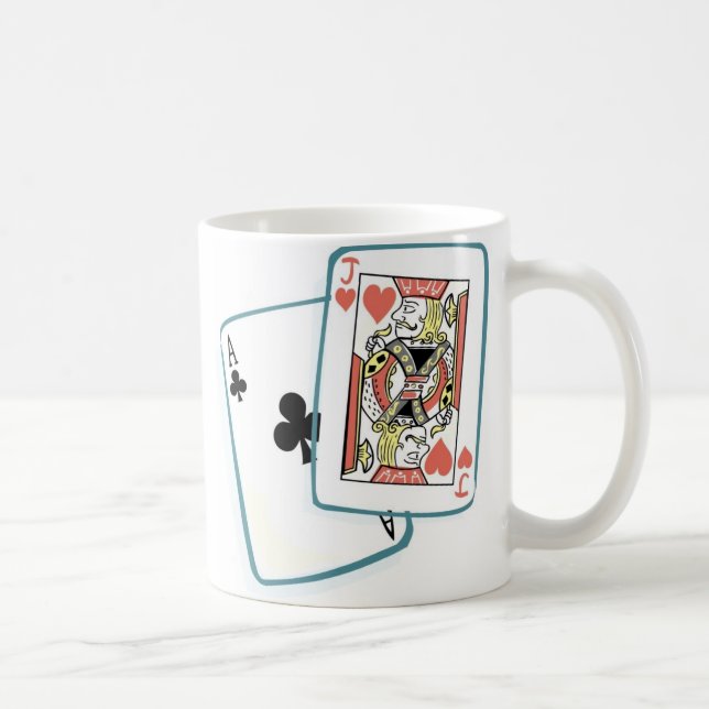 Ace and Jack Poker Cards Coffee Mug (Right)