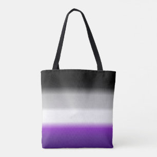 Ace Asexual Gradient Pride Flag: Horizontal Stripe Tote Bag