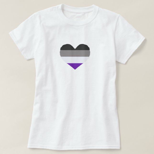 Ace/Asexual Pride Heart T-Shirt (Design Front)