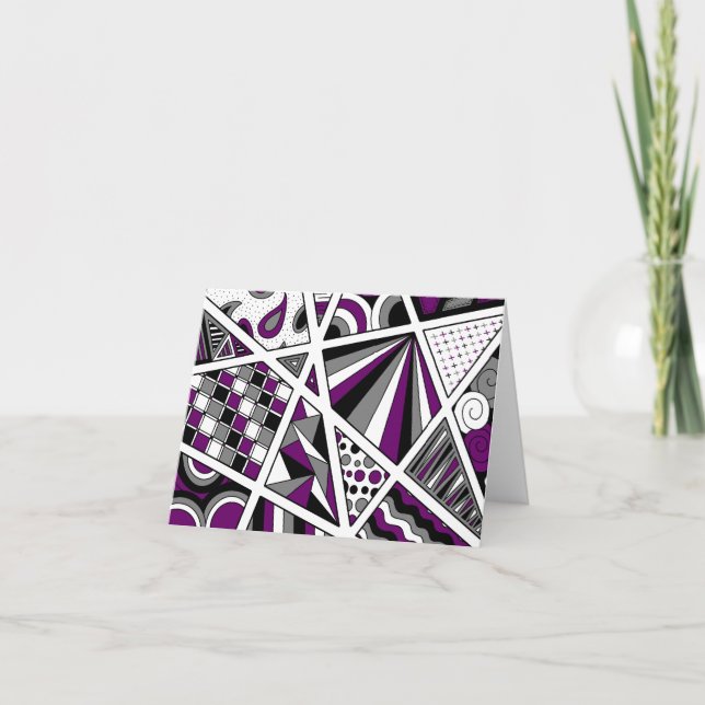 Ace Asexual Pride Zen Doodle Thank You Card (Front)