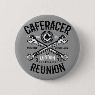 Ace Cafe Racer Reunion Work Hard Wrench Hard Ride 6 Cm Round Badge