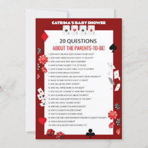 Ace Casino Baby Shower - Editable Name, 5x7 Invitation