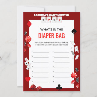 Ace Casino Baby Shower - Editable Name, 5x7 Invitation