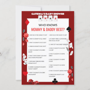 Ace Casino Baby Shower - Editable Name, 5x7 Invitation