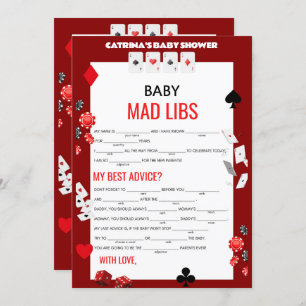 Ace Casino Baby Shower - Editable Name, 5x7 Invitation