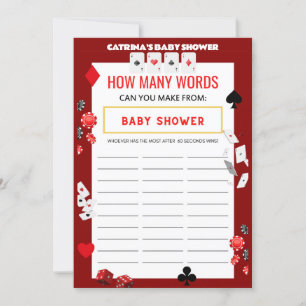 Ace Casino Baby Shower - Editable Name, 5x7 Invitation