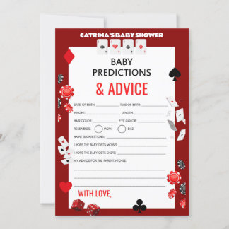 Ace Casino Baby Shower - Editable Name, 5x7 Invitation