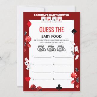 Ace Casino Baby Shower - Editable Name, 5x7 Invitation