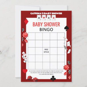 Ace Casino Baby Shower - Editable Name, 5x7 Invitation