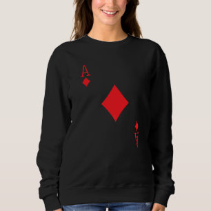 Ace Diamonds Poker Texas Hold Em Deck Cards Playin Sweatshirt