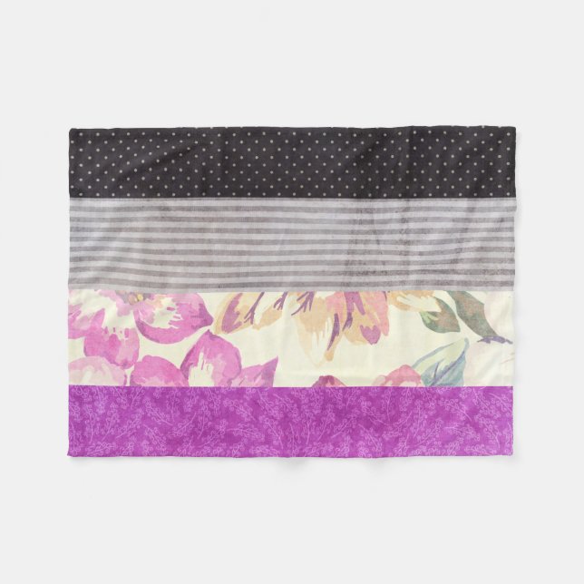 Ace Flag Mixed Patterns Fleece Blanket (Front (Horizontal))