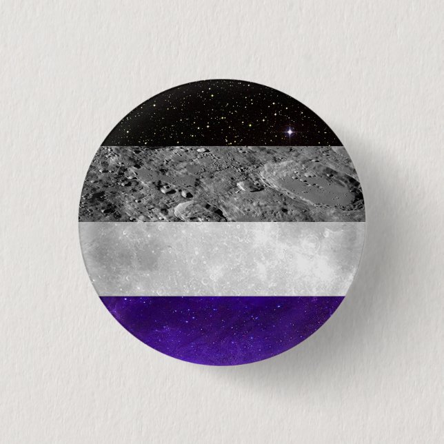 Ace in Space- Ace Pride Flag/ Asexual/ Space 3 Cm Round Badge (Front)