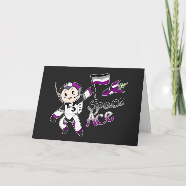 Ace in Space (Asexual Pride) Card (Front)