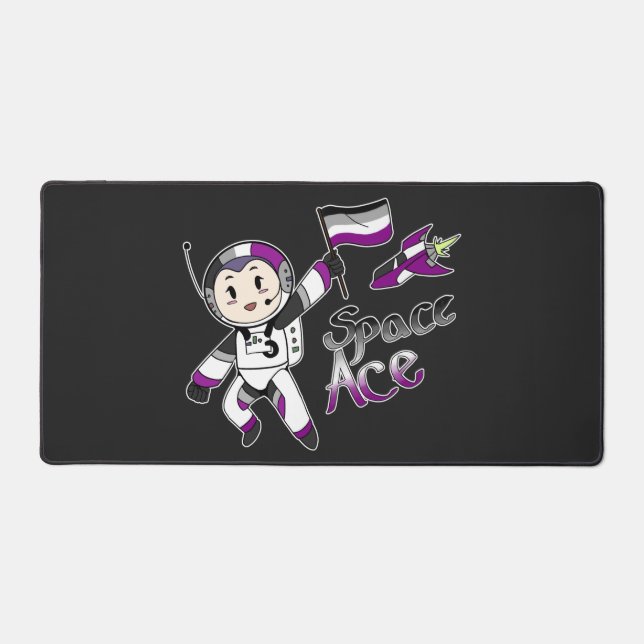 Ace in Space (Asexual Pride) Desk Mat (Front)