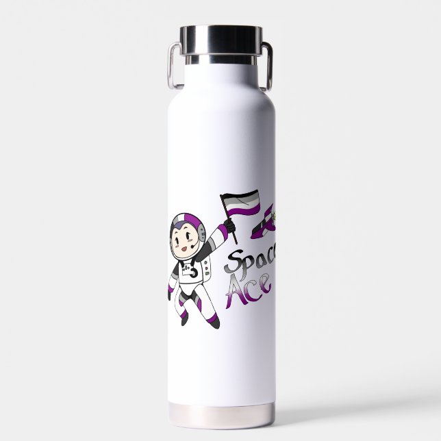 Ace in Space (Asexual Pride) Water Bottle (Front)