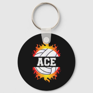 Ace Name Volleyball Player Boys Ball and Net Sport Key Ring