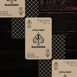 Ace of barbers kraft business card