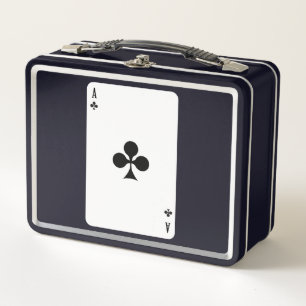 Ace Of Club Playing Card Funny Matching Halloween Metal Lunch Box
