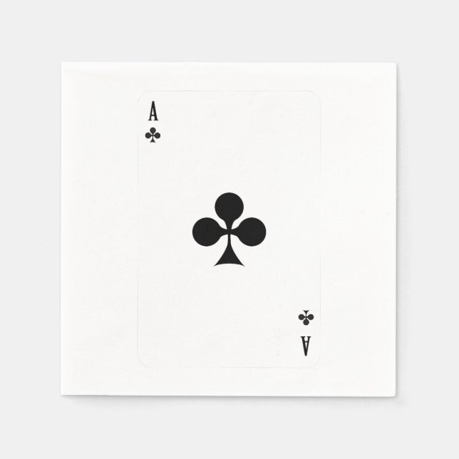Ace Of Club Playing Card Funny Matching Halloween  Napkin (Front)