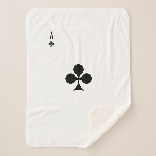 Ace Of Club Playing Card Funny Matching Halloween  Sherpa Blanket (Front)