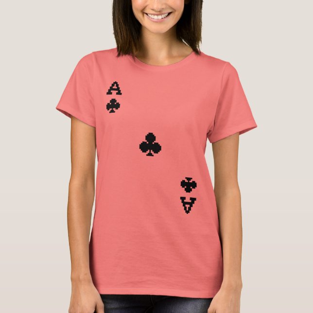 Ace of Clubs Pixelated Clubs T-Shirt (Front)