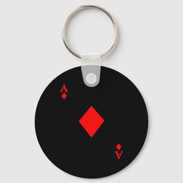 Ace of Diamond Deck of Cards Halloween Costume  Key Ring (Front)