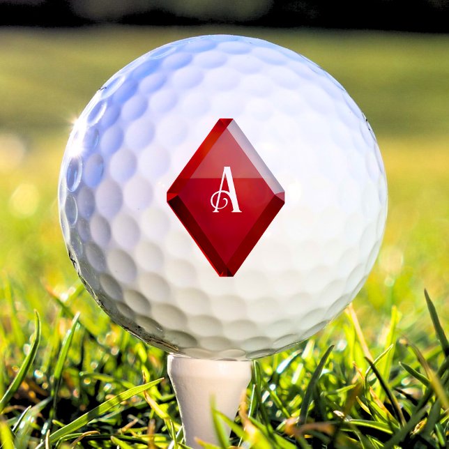 Ace of Diamonds Red Casino Deck of Playing Cards Golf Balls (ace of diamonds golf ball)