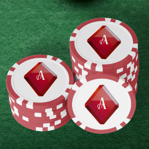 Ace of Diamonds Red Casino Deck of Playing Cards Poker Chips