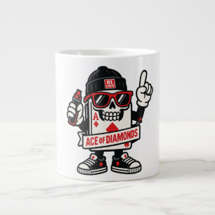 Ace of Diamonds Street Mascot — High-Roller Editio Large Coffee Mug
