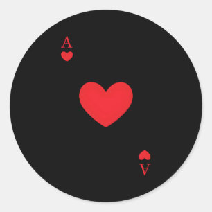 Ace Of He Playing Cards Halloween Classic Round Sticker