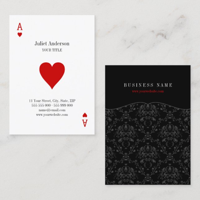 Ace Of Hearts business card (Front/Back)