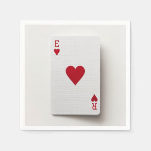 Ace of Hearts Card - Initials Napkin