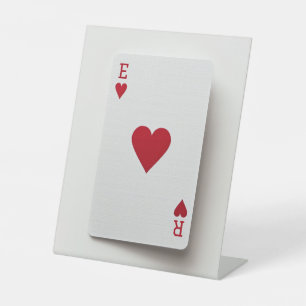 Ace of Hearts Card - Initials Sign