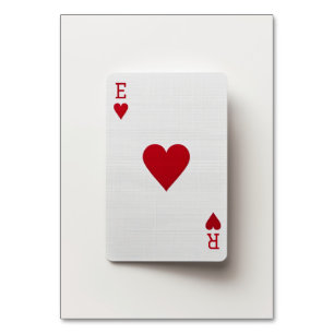 Ace of Hearts Card - Initials Table Card
