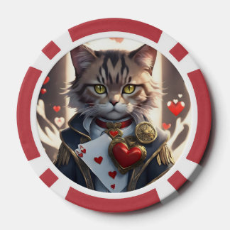 Ace of Hearts Cat Poker Chips